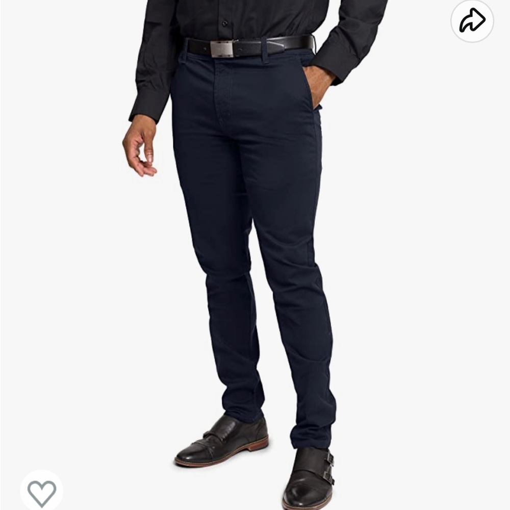 Victorious Men's Basic Casual Slim Fit Stretch Chino Pants NWT 44W x 32L